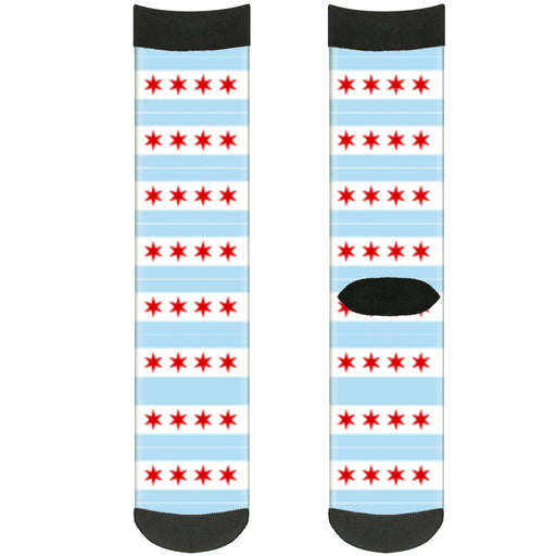 Sock Pair - Polyester - Chicago Flags Black - CREW Socks Buckle-Down   