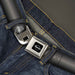 Barracuda Emblem Full Color Black Silver Seatbelt Belt - Barracuda Emblem Repeat Gray Fade/Silver Webbing Seatbelt Belts Dodge   
