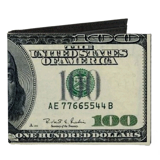 Canvas Bi-Fold Wallet - 100 Dollar Bills Canvas Bi-Fold Wallets Buckle-Down   
