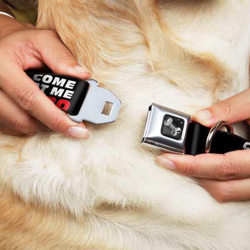 Dog Bone Seatbelt Buckle Collar - COME-AT ME-BRO Black/White/Red Seatbelt Buckle Collars Buckle-Down   