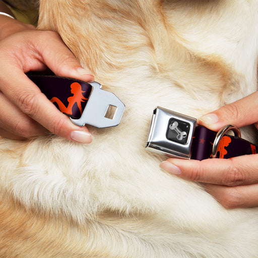 Dog Bone Seatbelt Buckle Collar - Mud Flap Girls w/Stripes Black/Red/Orange Seatbelt Buckle Collars Buckle-Down   