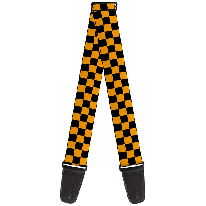 Guitar Strap - Checker Black Gold Guitar Straps Buckle-Down   