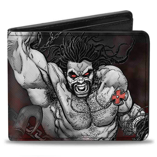 Bi-Fold Wallet - Lobo Action Pose Justice League Forever Evil Issue 23 2 Cover Pose Grays Reds Bi-Fold Wallets DC Comics   
