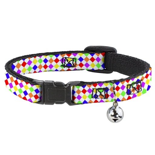 Cat Collar Breakaway - Diamonds White Multi Neon Breakaway Cat Collars Buckle-Down   