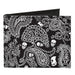 Canvas Bi-Fold Wallet - Bandana Skulls Black White Canvas Bi-Fold Wallets Buckle-Down   