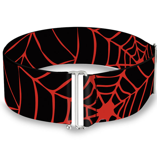 MARVEL COMICS Cinch Waist Belt - Spiderweb Black Red Womens Cinch Waist Belts Marvel Comics   