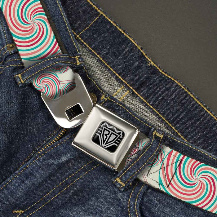 BD Wings Logo CLOSE-UP Full Color Black Silver Seatbelt Belt - Lollipops Webbing Seatbelt Belts Buckle-Down   