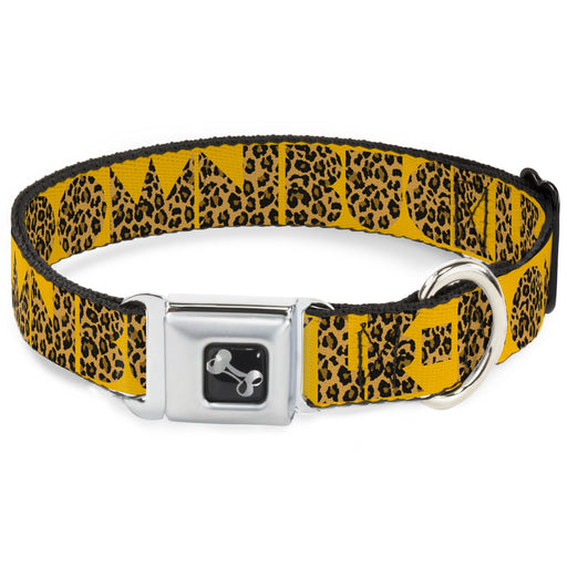 Dog Bone Seatbelt Buckle Collar - BUCKLE-DOWN Shapes Gold/Leopard Brown Seatbelt Buckle Collars Buckle-Down   
