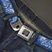 BD Wings Logo CLOSE-UP Full Color Black Silver Seatbelt Belt - Vivid VAIL, CO Script/Mountain Landscape Blues/White Webbing Seatbelt Belts Buckle-Down   