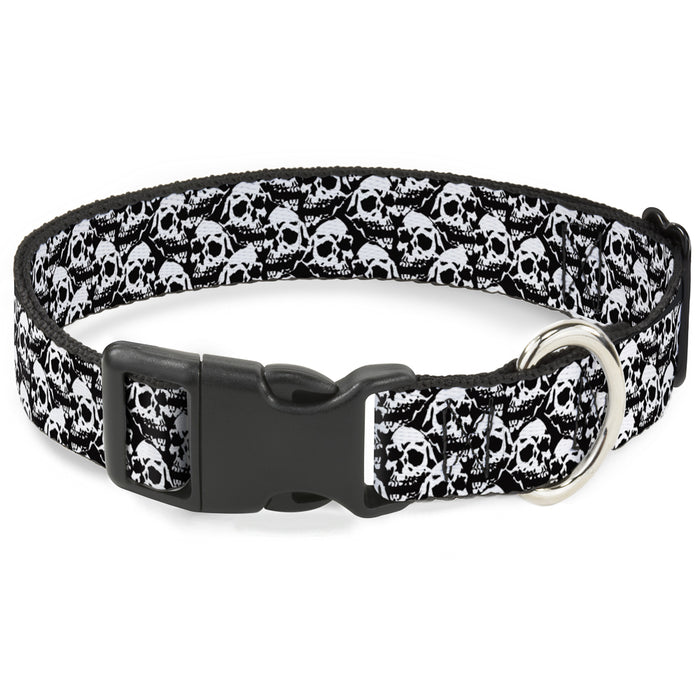 Plastic Clip Collar - Skull Yard Black/White Plastic Clip Collars Buckle-Down   