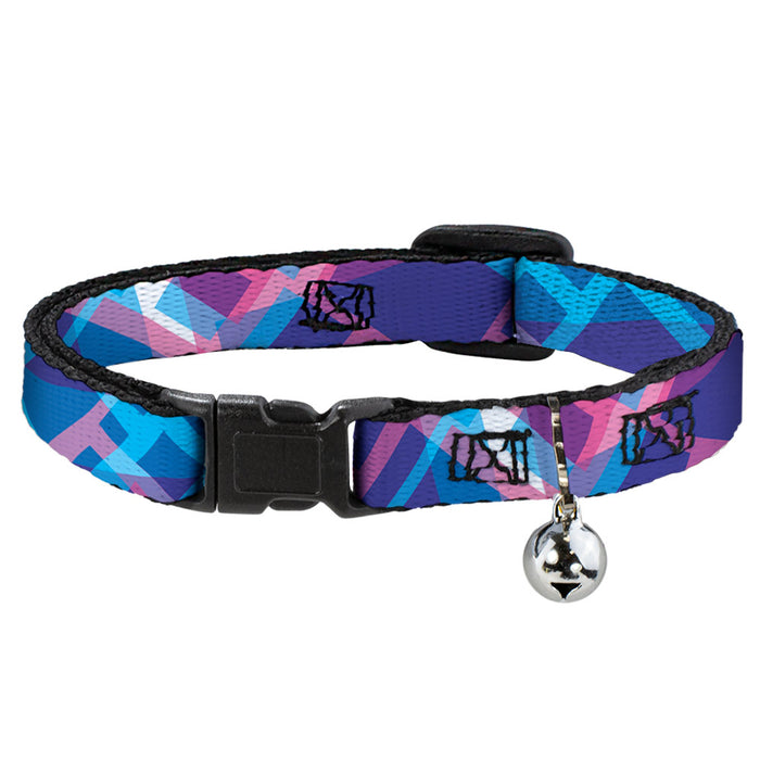 Cat Collar Breakaway - Squares Stacked Blues Pinks Purples Breakaway Cat Collars Buckle-Down   