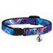 Cat Collar Breakaway - Squares Stacked Blues Pinks Purples Breakaway Cat Collars Buckle-Down   