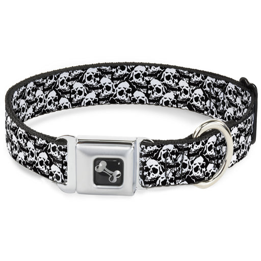 Dog Bone Seatbelt Buckle Collar - Skull Yard Black/White Seatbelt Buckle Collars Buckle-Down   