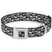 Dog Bone Seatbelt Buckle Collar - Skull Yard Black/White Seatbelt Buckle Collars Buckle-Down   