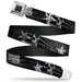 BD Wings Logo CLOSE-UP Full Color Black Silver Seatbelt Belt - Die Hard Skulls & Stars1 Black/Grays Webbing Seatbelt Belts Buckle-Down   