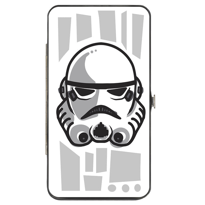 Hinged Wallet - Star Wars Stormtrooper Face + Parts2 White Grays Black Hinged Wallets Star Wars   