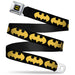 Batman Full Color Black Yellow Seatbelt Belt - Bat Signal-1 Black/Yellow Webbing Seatbelt Belts DC Comics   