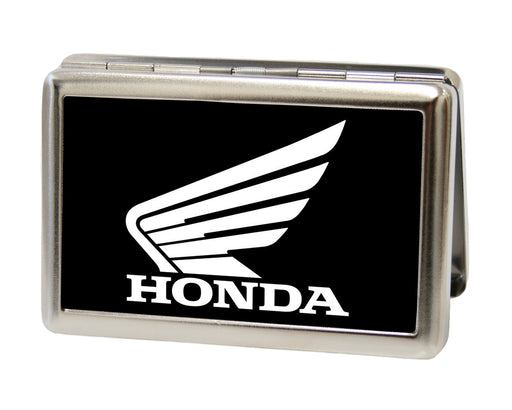 Business Card Holder - LARGE - HONDA Motorcycle FCG Black White Metal ID Cases Honda Motorsports   