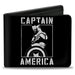 MARVEL UNIVERSE Bi-Fold Wallet - Captain America Shield Pose Black White Bi-Fold Wallets Marvel Comics   