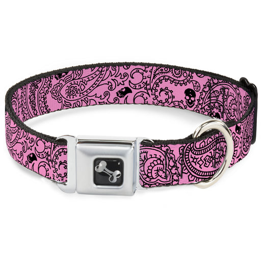 Dog Bone Seatbelt Buckle Collar - Bandana/Skulls Pink/Black Seatbelt Buckle Collars Buckle-Down   