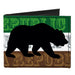 Canvas Bi-Fold Wallet - Cali Bear Silhouette & Star CALIFORNIA REPUBLIC Green White Brown Black Red Canvas Bi-Fold Wallets Buckle-Down   