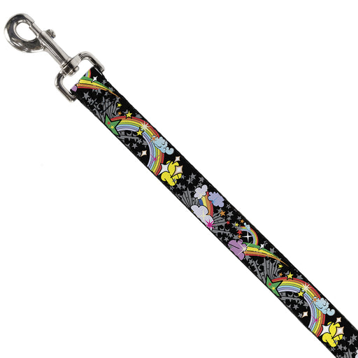 Dog Leash - Rainbow Cloud Stars Black Dog Leashes Buckle-Down   