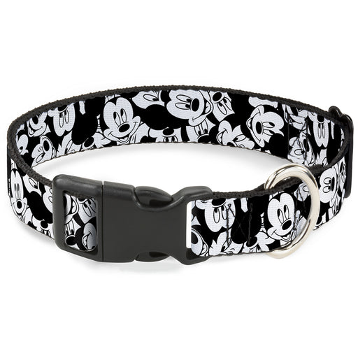 Plastic Clip Collar - Mickey Mouse Expressions Stacked White/Black Plastic Clip Collars Disney   