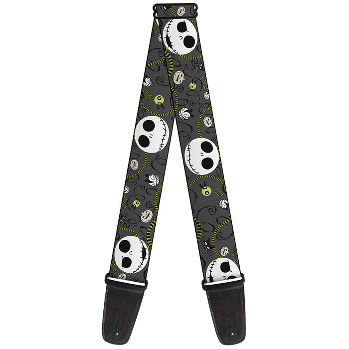 Guitar Strap - Nightmare Before Christmas Jack Expressions Halloween Elements Gray Guitar Straps Disney   