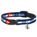 Cat Collar Breakaway - Colorado MANITOU SPRINGS Flag Blue White Red Yellow Breakaway Cat Collars Buckle-Down   