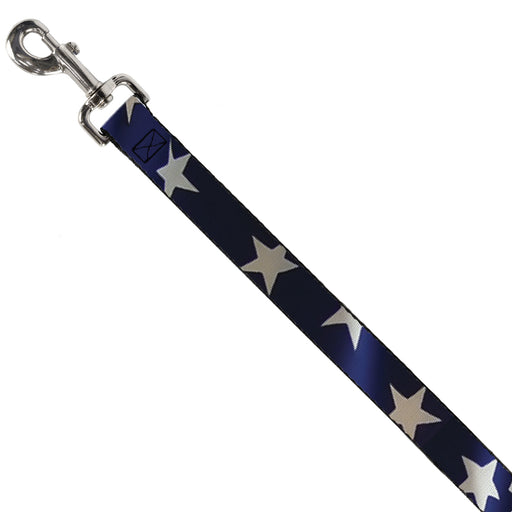 Dog Leash - American Flag Vivid Stars CLOSE-UP Blue/White Dog Leashes Buckle-Down   