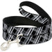 Dog Leash - Plaid X2 Black/Grays/White Dog Leashes Buckle-Down   