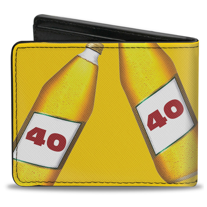Bi-Fold Wallet - 40 Oz. Beer Bottles Yellow Bi-Fold Wallets Buckle-Down   