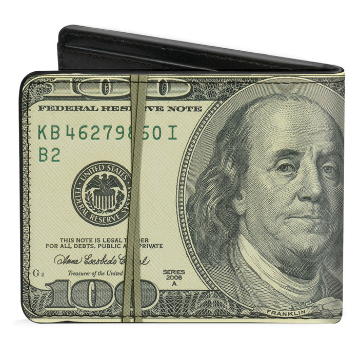 Bi-Fold Wallet - 100 Dollar Bill Series 2006 w Rubberband Bi-Fold Wallets Buckle-Down   