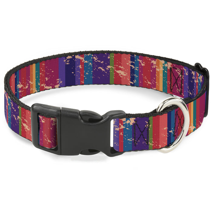 Plastic Clip Collar - Lines Weathered Reds/Purples Plastic Clip Collars Buckle-Down   