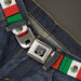 BD Wings Logo CLOSE-UP Full Color Black Silver Seatbelt Belt - Mexico Flags Webbing Seatbelt Belts Buckle-Down   