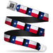 BD Wings Logo CLOSE-UP Full Color Black Silver Seatbelt Belt - Texas Flag/Black Webbing Seatbelt Belts Buckle-Down   