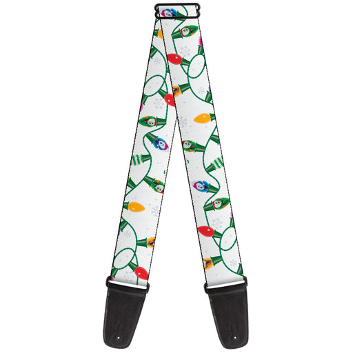 Guitar Strap - Frosty the Snowman Holiday Lights White Multi Color Guitar Straps Warner Bros. Holiday Movies   
