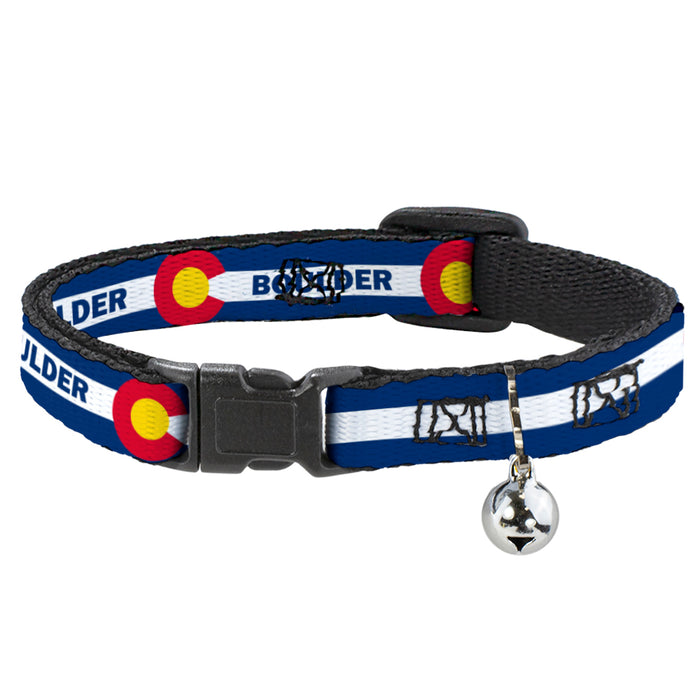 Cat Collar Breakaway - Colorado BOULDER Flag Blue White Red Yellow Breakaway Cat Collars Buckle-Down   