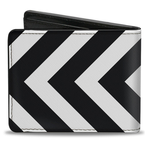 Bi-Fold Wallet - Chevron3 White Black Bi-Fold Wallets Buckle-Down   