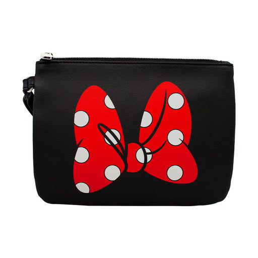 Wallet Single Pocket Wristlet - Minnie Mouse Bow Black Red White Wristlets Disney   