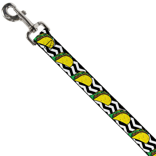 Dog Leash - Taco/Chevron Black/White Dog Leashes Buckle-Down   