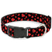 Plastic Clip Collar - Hearts Scattered Black/Red Plastic Clip Collars Buckle-Down   