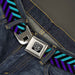 BD Wings Logo CLOSE-UP Full Color Black Silver Seatbelt Belt - Chevron3 Split Turquoise/Purple/Black Webbing Seatbelt Belts Buckle-Down   