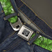 BD Wings Logo CLOSE-UP Full Color Black Silver Seatbelt Belt - Hibiscus Collage Green Shades Webbing Seatbelt Belts Buckle-Down   