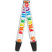 Guitar Strap - FREE HUGS White Multi Color Guitar Straps Buckle-Down   