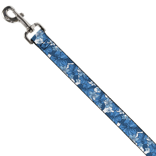 Dog Leash - Hibiscus Collage White/Blues Dog Leashes Buckle-Down   