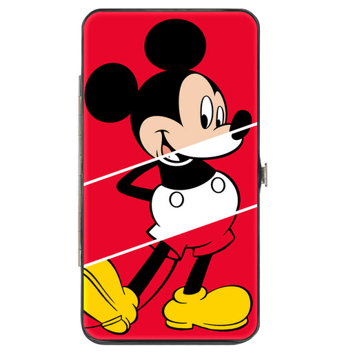 Hinged Wallet - Mickey Mouse Classic Pose + THE TRUE ORIGINAL Stripe Red White Yellow Hinged Wallets Disney   