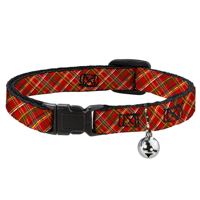 Cat Collar Breakaway - Tartan Plaid2 Red Green Yellow Breakaway Cat Collars Buckle-Down   