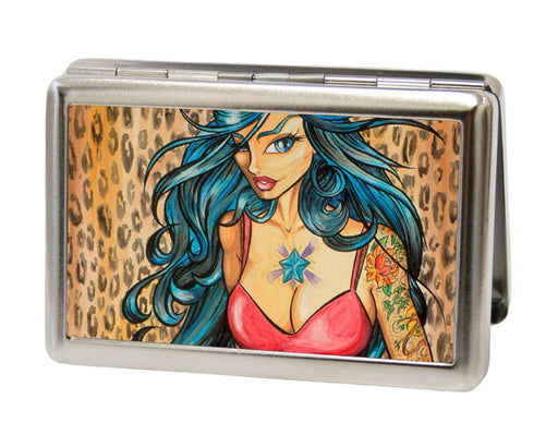 Business Card Holder - LARGE - Leah FCG Metal ID Cases Sexy Ink Girls   