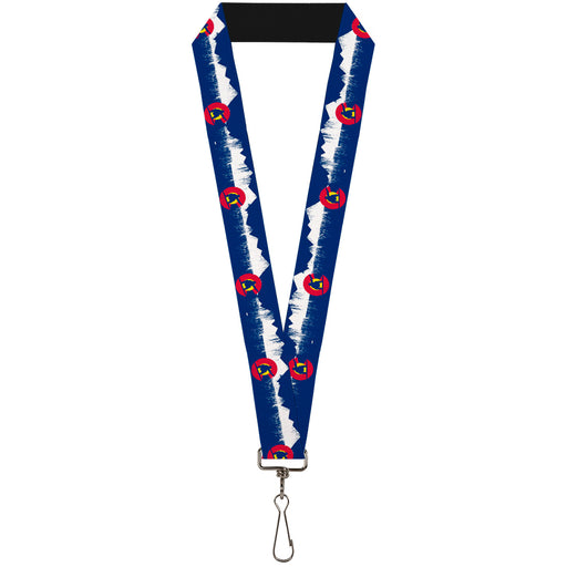 Lanyard - 1.0" - Colorado Snowboarder Snowy Mountains Weathered Lanyards Buckle-Down   